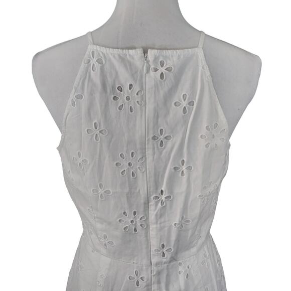 NWT! LOFT! PUREST WHITE COTTON EYELET SPAGHETTI STRAP SUNDRESS, DRESS! SZ 2 - Picture 6 of 10